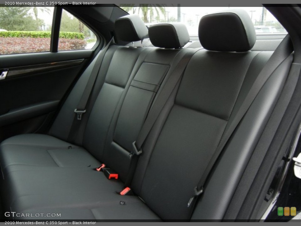 Black Interior Rear Seat for the 2010 Mercedes-Benz C 350 Sport #73735313