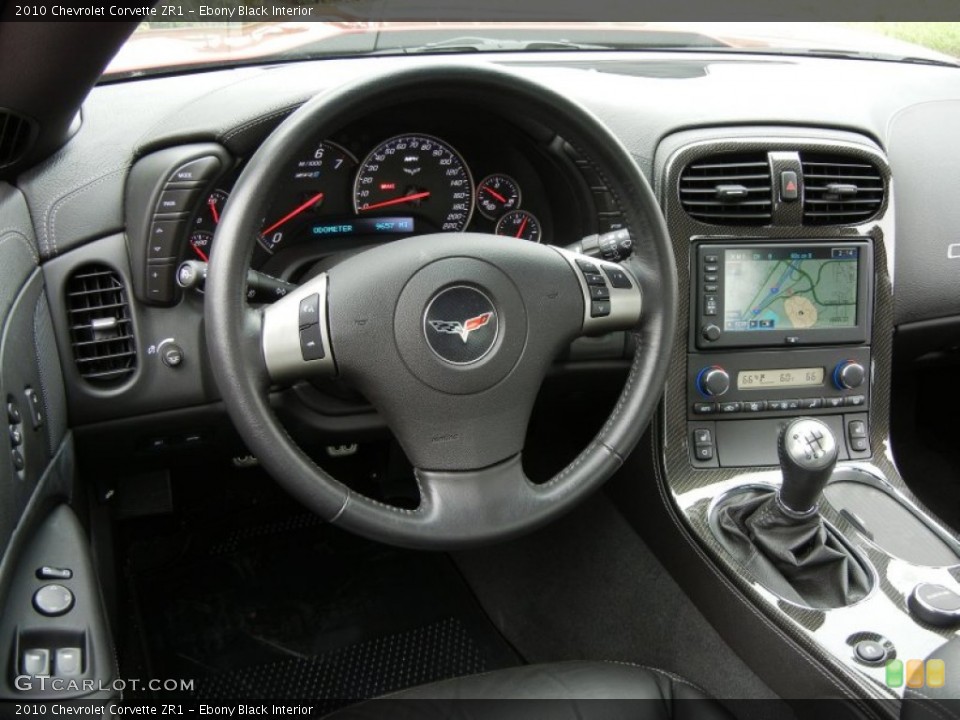 Ebony Black Interior Steering Wheel for the 2010 Chevrolet Corvette ZR1 #73735897
