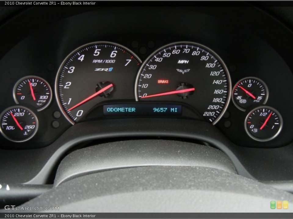 Ebony Black Interior Gauges for the 2010 Chevrolet Corvette ZR1 #73735916