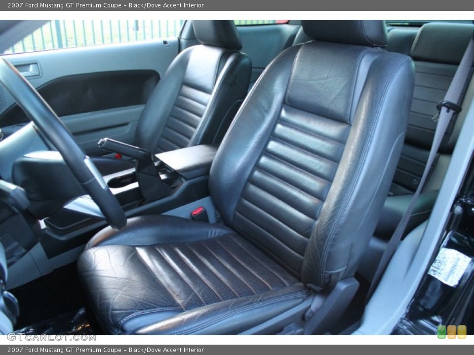 Black/Dove Accent Interior Front Seat for the 2007 Ford Mustang GT Premium Coupe #73740081