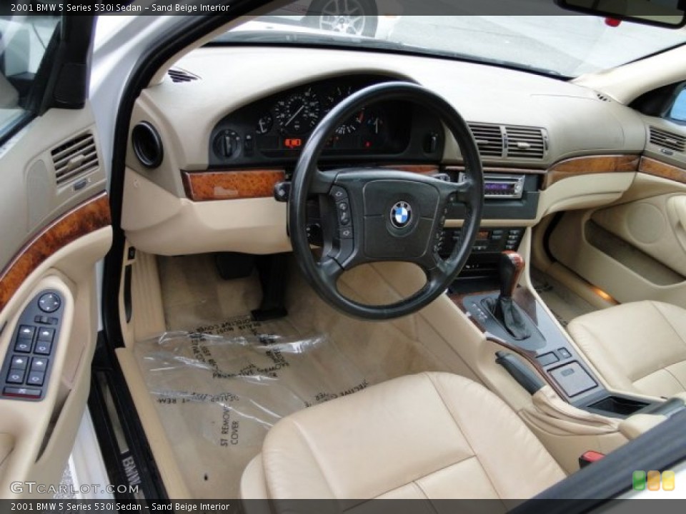 Sand Beige Interior Prime Interior for the 2001 BMW 5 Series 530i Sedan #73740728