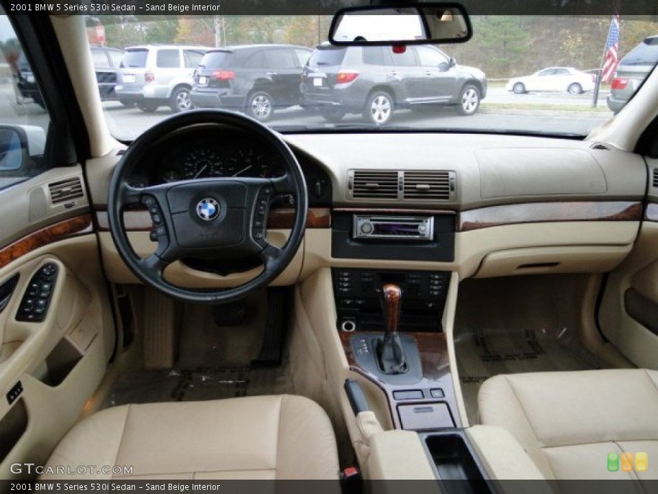 Sand Beige Interior Dashboard for the 2001 BMW 5 Series 530i Sedan #73740743