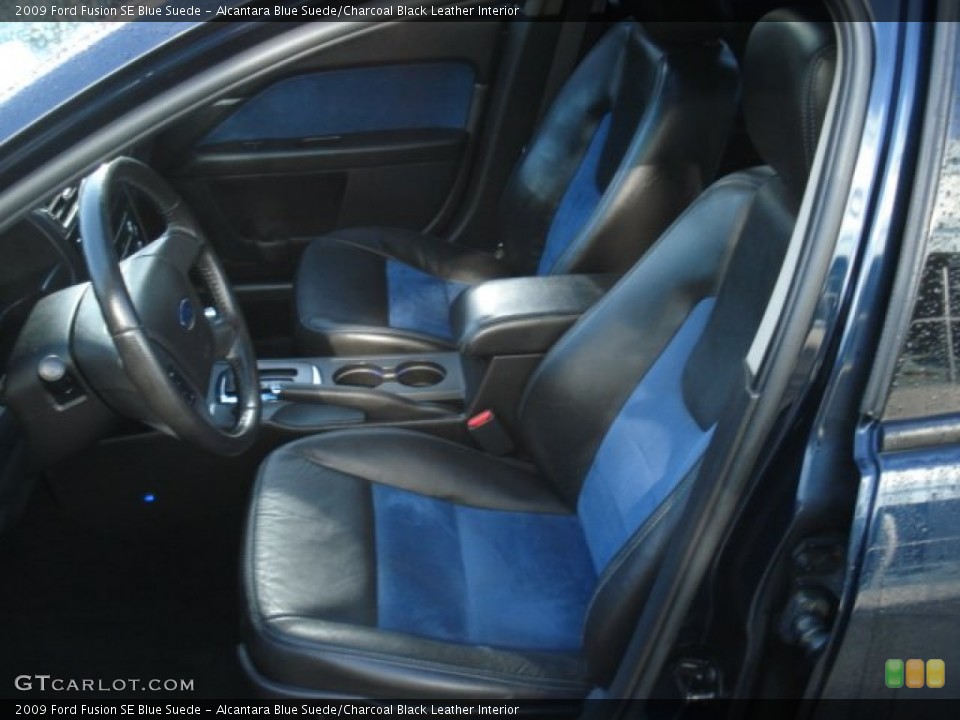 Alcantara Blue Suede/Charcoal Black Leather Interior Photo for the 2009 Ford Fusion SE Blue Suede #73741790