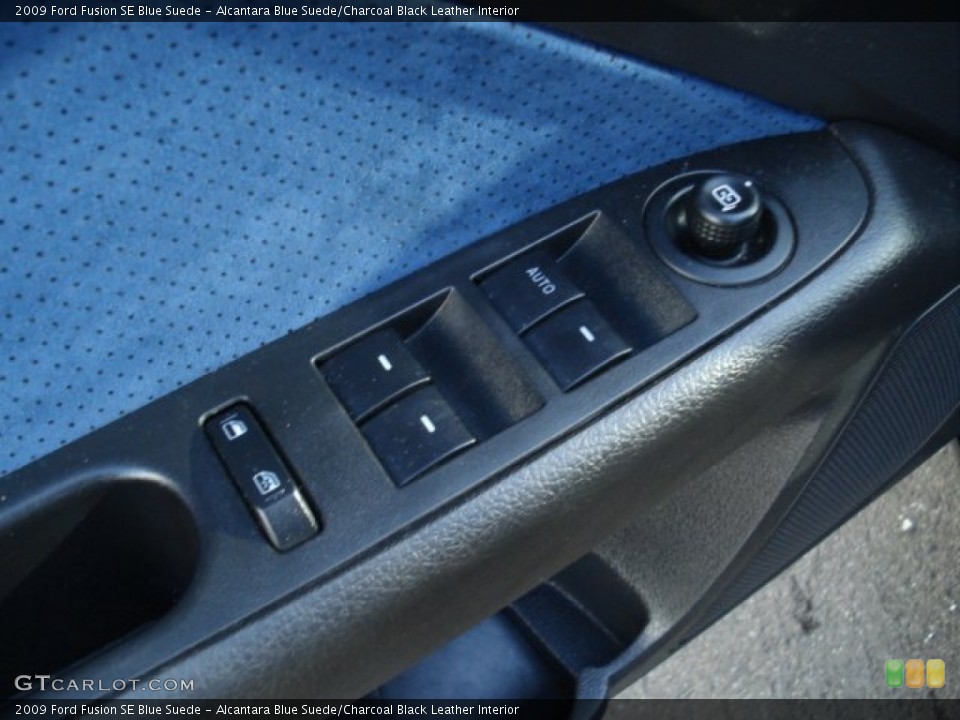 Alcantara Blue Suede/Charcoal Black Leather Interior Controls for the 2009 Ford Fusion SE Blue Suede #73741846