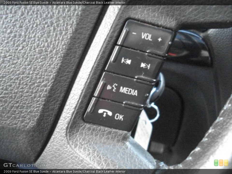 Alcantara Blue Suede/Charcoal Black Leather Interior Controls for the 2009 Ford Fusion SE Blue Suede #73741952