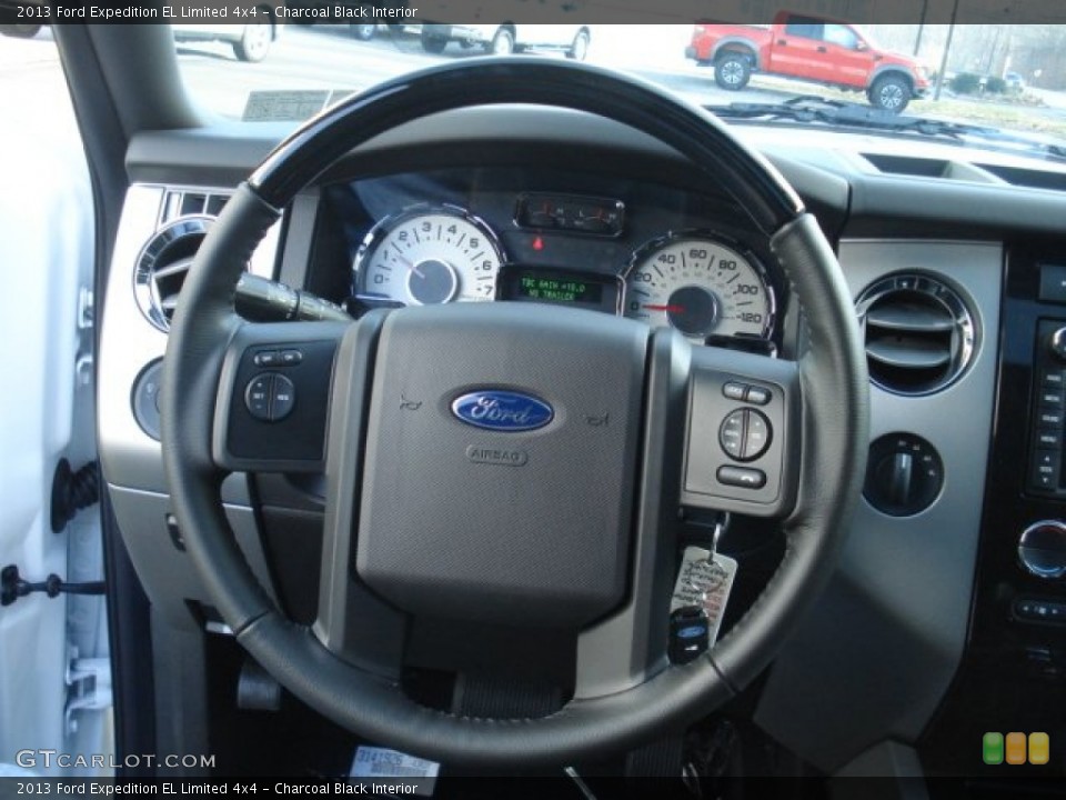 Charcoal Black Interior Steering Wheel for the 2013 Ford Expedition EL Limited 4x4 #73744385