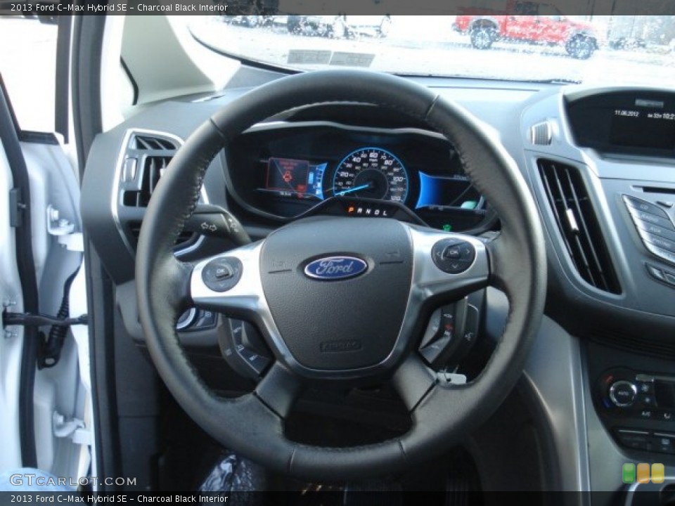 Charcoal Black Interior Steering Wheel for the 2013 Ford C-Max Hybrid SE #73744649