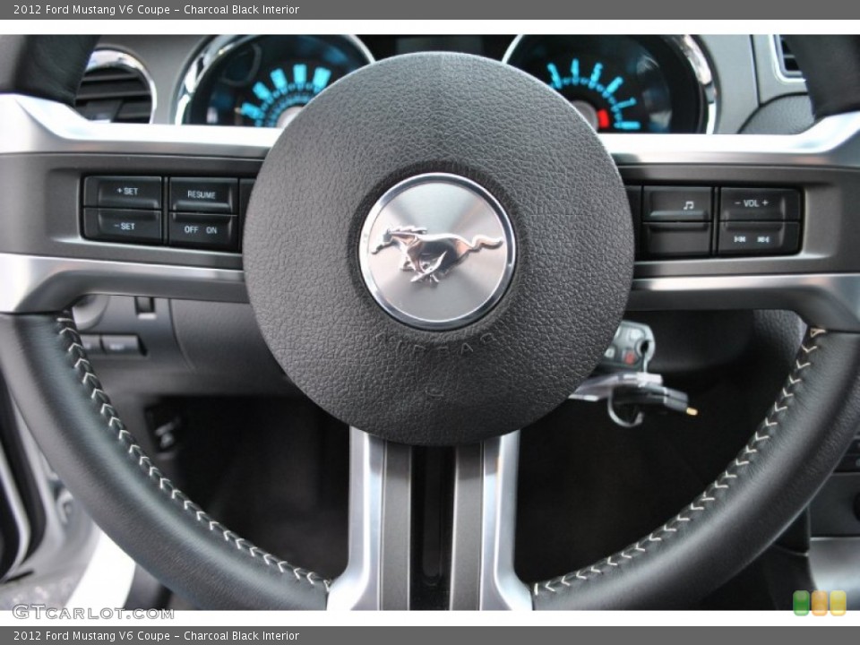 Charcoal Black Interior Steering Wheel for the 2012 Ford Mustang V6 Coupe #73746062