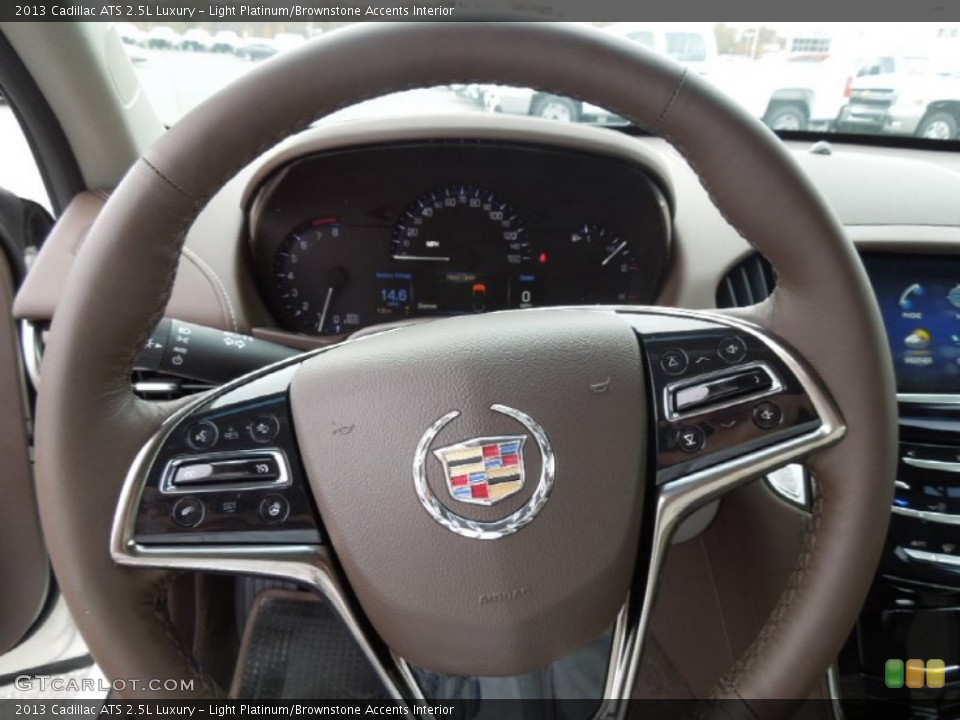 Light Platinum/Brownstone Accents Interior Steering Wheel for the 2013 Cadillac ATS 2.5L Luxury #73747433