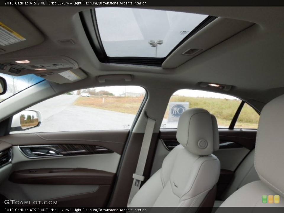 Light Platinum/Brownstone Accents Interior Sunroof for the 2013 Cadillac ATS 2.0L Turbo Luxury #73748656