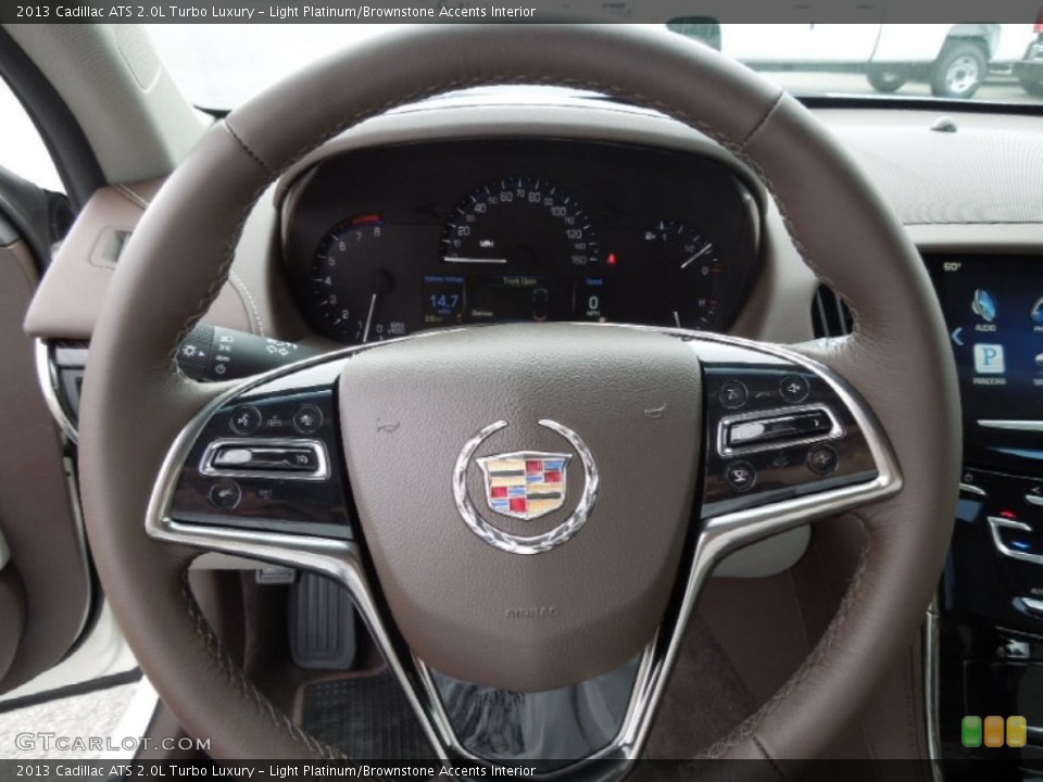 Light Platinum/Brownstone Accents Interior Steering Wheel for the 2013 Cadillac ATS 2.0L Turbo Luxury #73748709