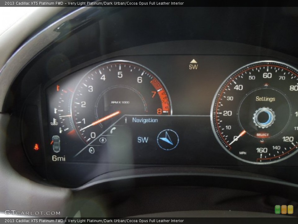 Very Light Platinum/Dark Urban/Cocoa Opus Full Leather Interior Gauges for the 2013 Cadillac XTS Platinum FWD #73748900