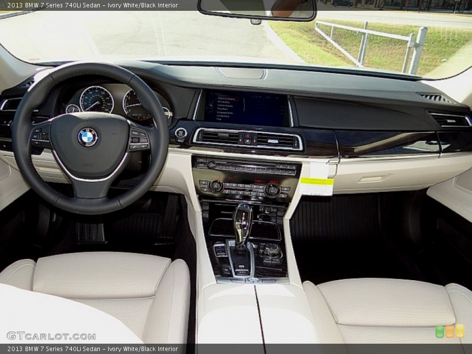 Ivory White/Black Interior Dashboard for the 2013 BMW 7 Series 740Li Sedan #73749431