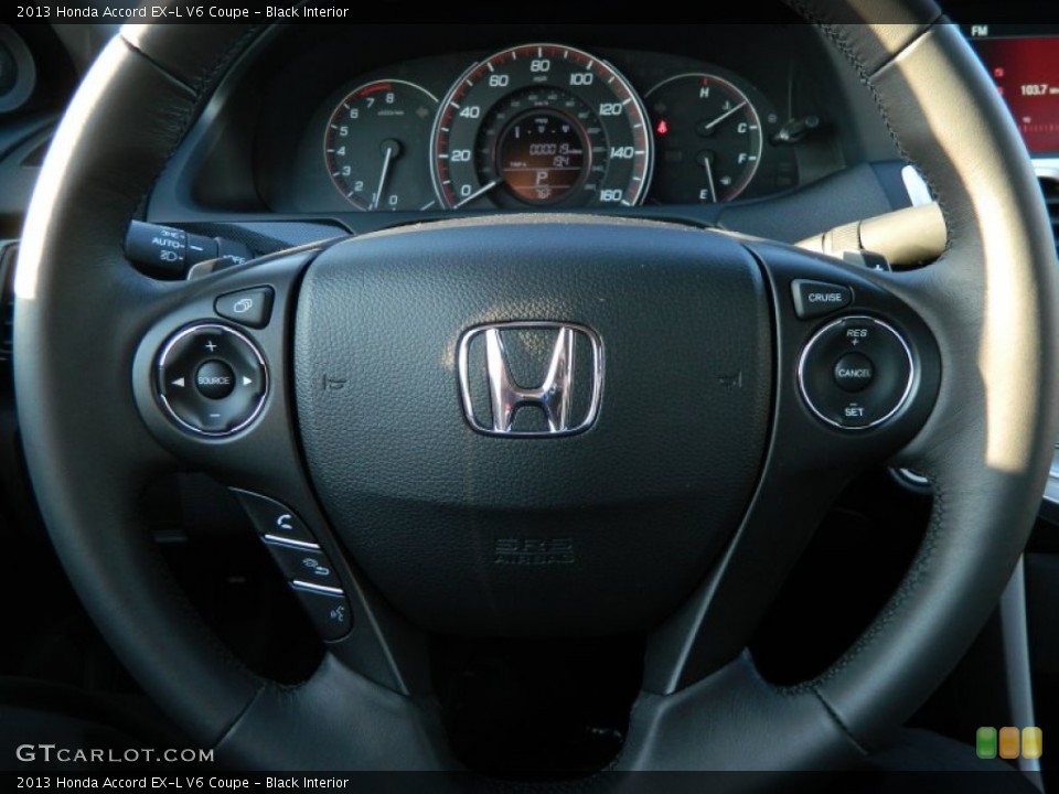 Black Interior Steering Wheel for the 2013 Honda Accord EX-L V6 Coupe #73752098