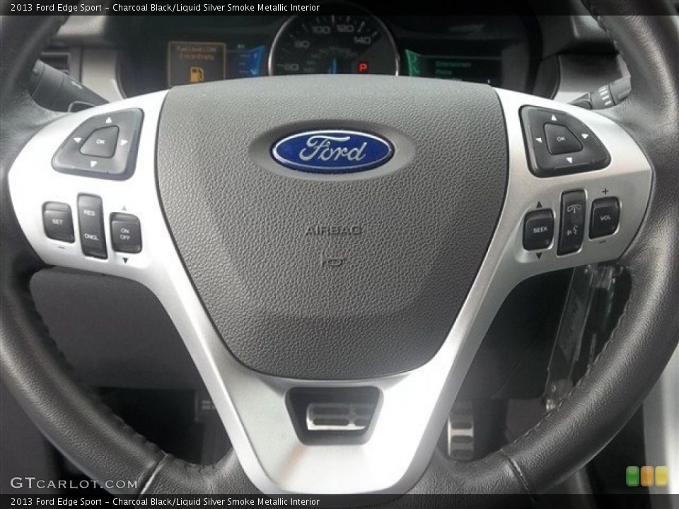 Charcoal Black/Liquid Silver Smoke Metallic Interior Controls for the 2013 Ford Edge Sport #73753499