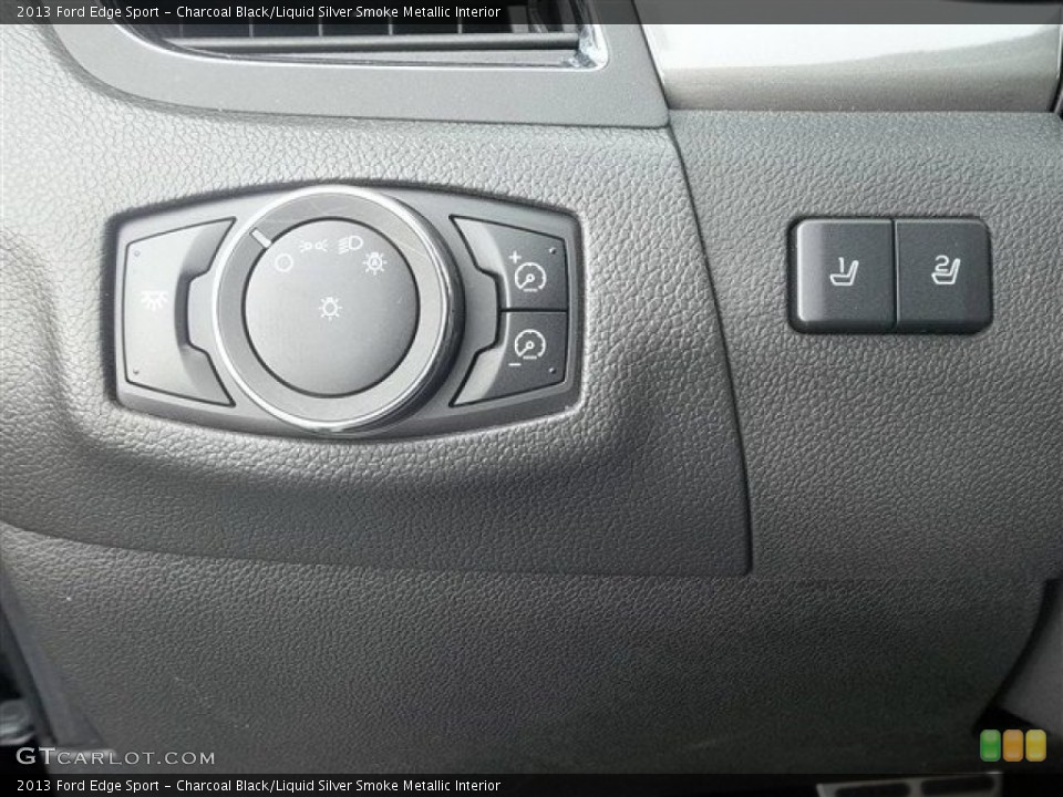 Charcoal Black/Liquid Silver Smoke Metallic Interior Controls for the 2013 Ford Edge Sport #73753529