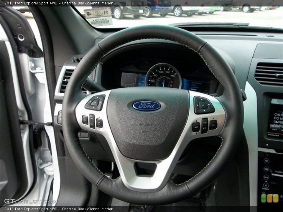 Charcoal Black/Sienna Interior Steering Wheel for the 2013 Ford Explorer Sport 4WD #73756165