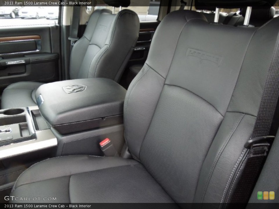 Black Interior Front Seat for the 2013 Ram 1500 Laramie Crew Cab #73760384