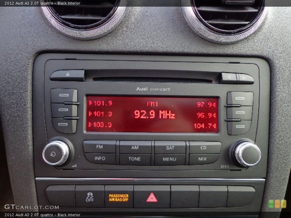 Black Interior Audio System for the 2012 Audi A3 2.0T quattro #73761752