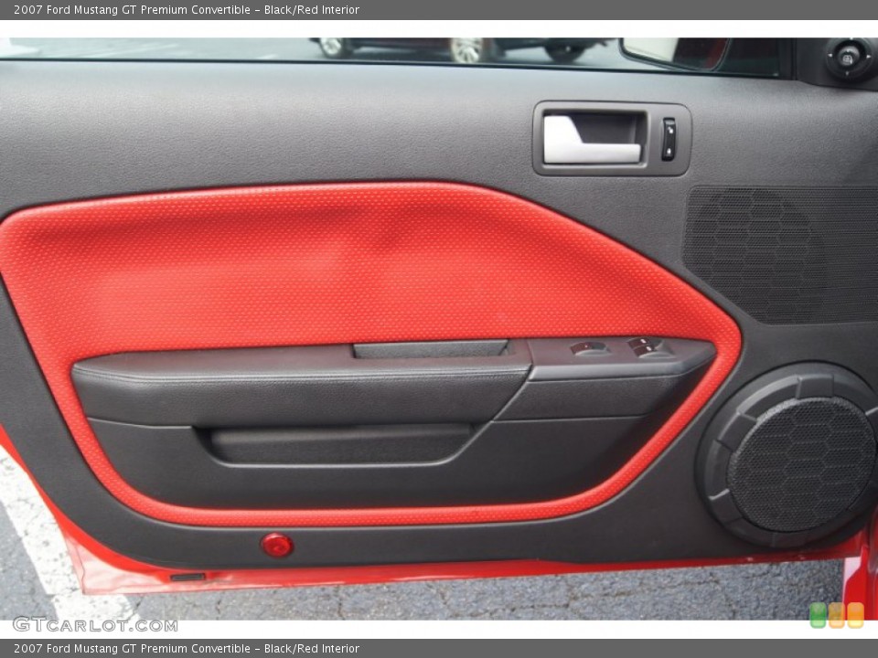 Black/Red Interior Door Panel for the 2007 Ford Mustang GT Premium Convertible #73762834