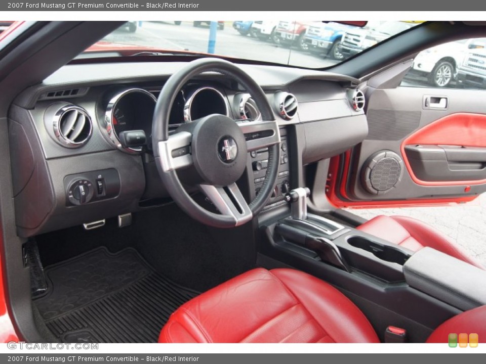 Black/Red Interior Prime Interior for the 2007 Ford Mustang GT Premium Convertible #73762883