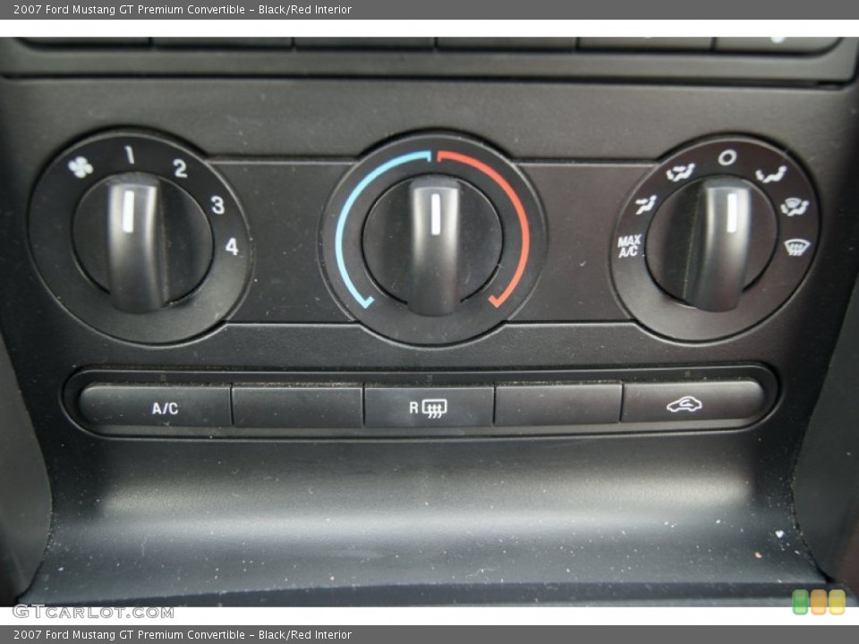 Black/Red Interior Controls for the 2007 Ford Mustang GT Premium Convertible #73763189