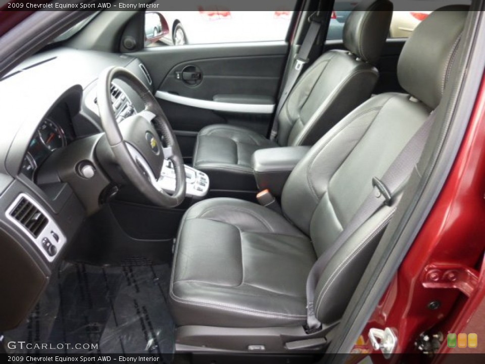 Ebony Interior Front Seat for the 2009 Chevrolet Equinox Sport AWD #73764275