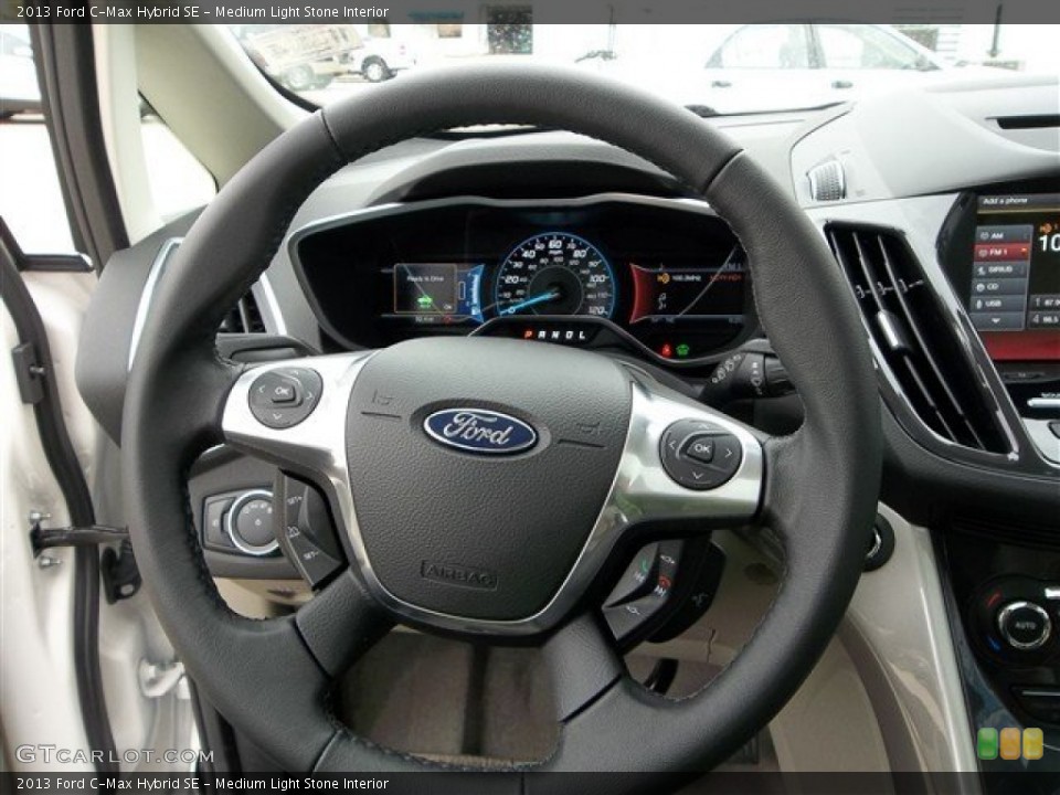 Medium Light Stone Interior Steering Wheel for the 2013 Ford C-Max Hybrid SE #73770968