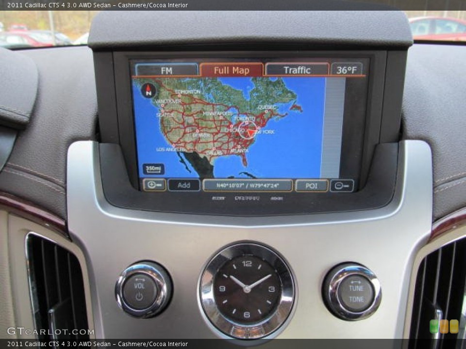 Cashmere/Cocoa Interior Navigation for the 2011 Cadillac CTS 4 3.0 AWD Sedan #73772273