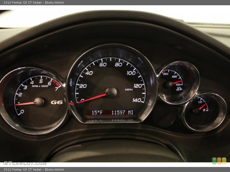 Ebony Interior Gauges for the 2010 Pontiac G6 GT Sedan #73772313