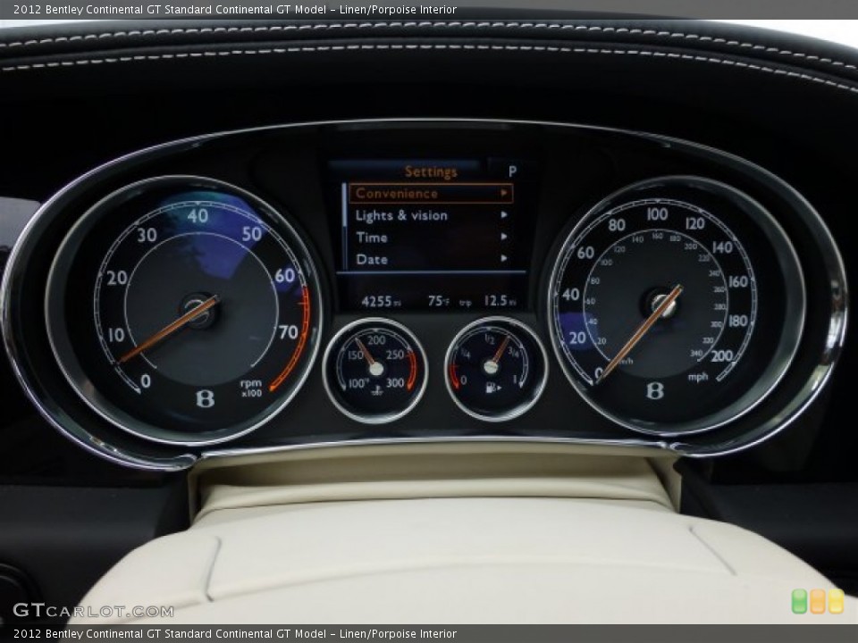 Linen/Porpoise Interior Gauges for the 2012 Bentley Continental GT  #73776890