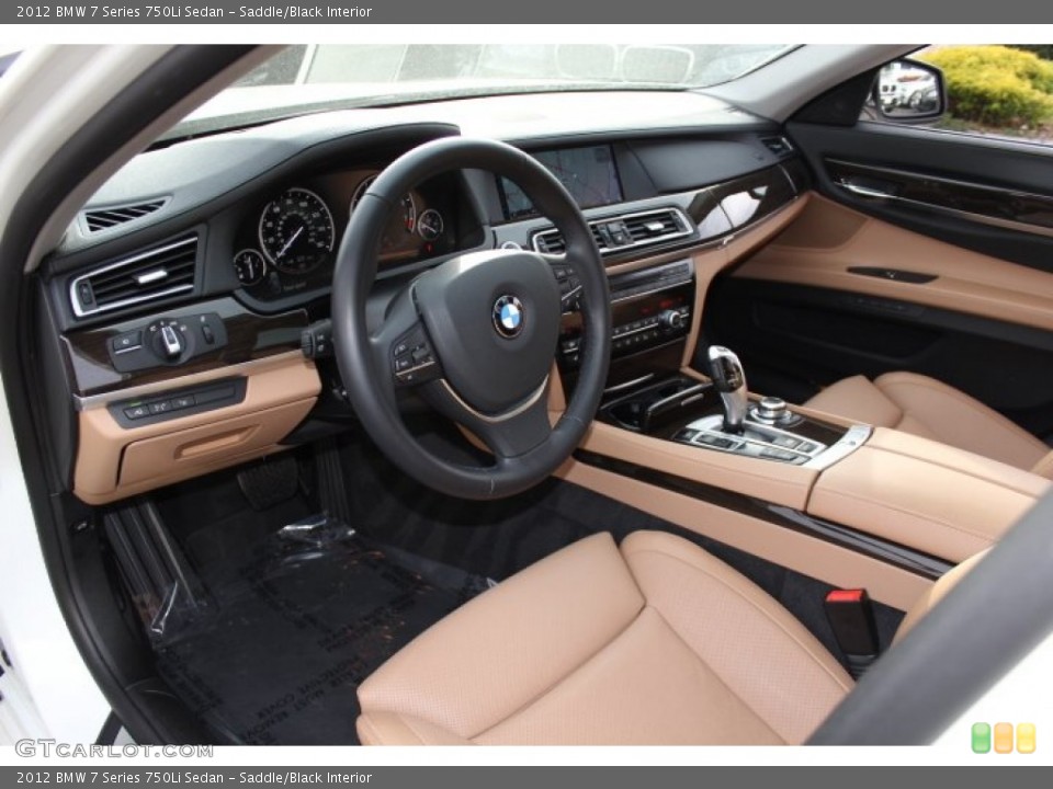 Saddle/Black Interior Prime Interior for the 2012 BMW 7 Series 750Li Sedan #73778541