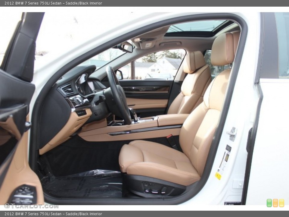 Saddle/Black Interior Front Seat for the 2012 BMW 7 Series 750Li Sedan #73778558