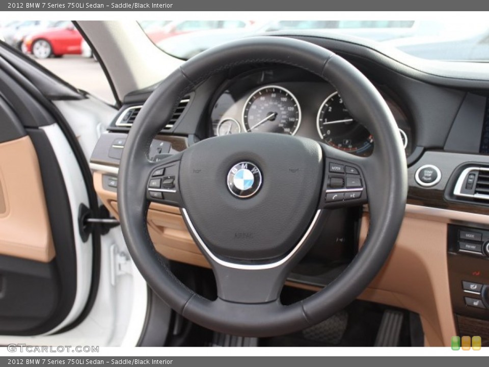 Saddle/Black Interior Steering Wheel for the 2012 BMW 7 Series 750Li Sedan #73778634