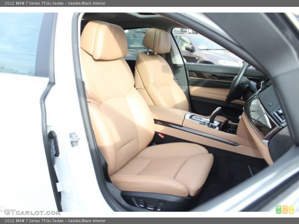 Saddle/Black Interior Front Seat for the 2012 BMW 7 Series 750Li Sedan #73778807