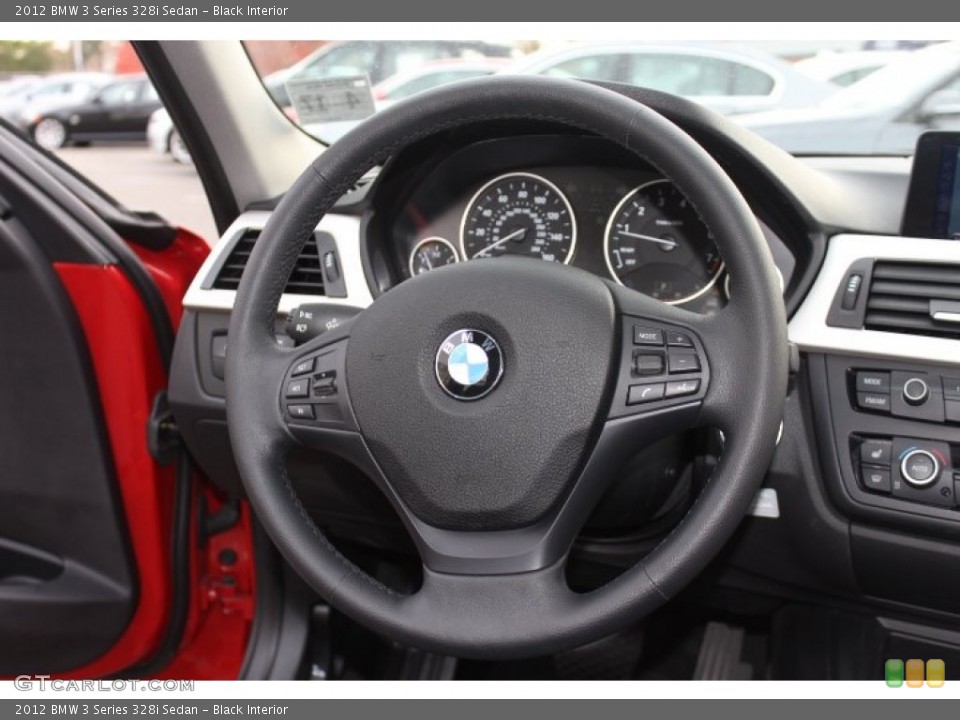 Black Interior Steering Wheel for the 2012 BMW 3 Series 328i Sedan #73782422