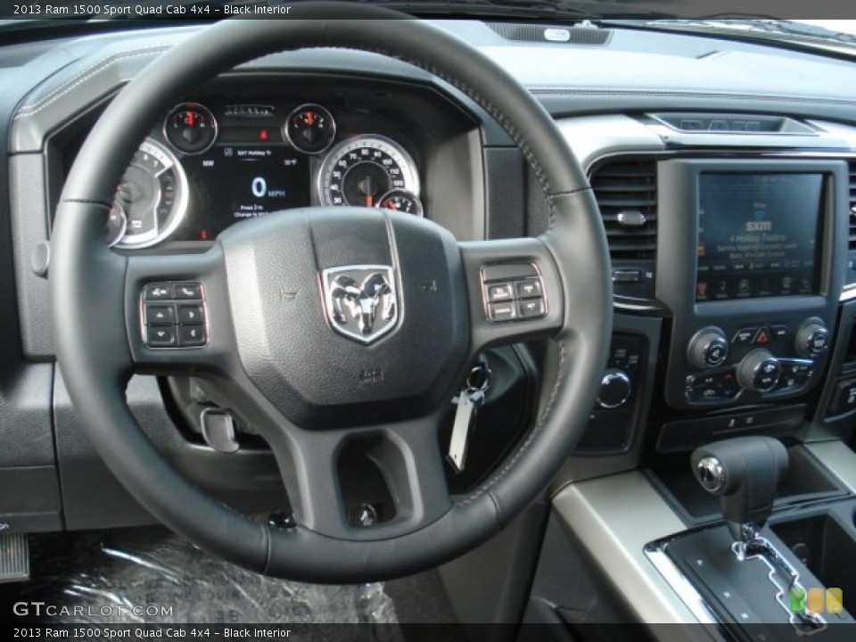 Black Interior Steering Wheel for the 2013 Ram 1500 Sport Quad Cab 4x4 #73782530