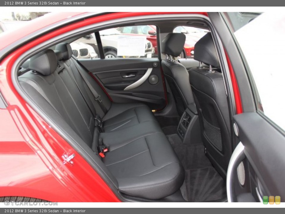 Black Interior Rear Seat for the 2012 BMW 3 Series 328i Sedan #73782560