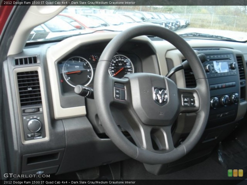 Dark Slate Gray/Medium Graystone Interior Steering Wheel for the 2012 Dodge Ram 1500 ST Quad Cab 4x4 #73782671