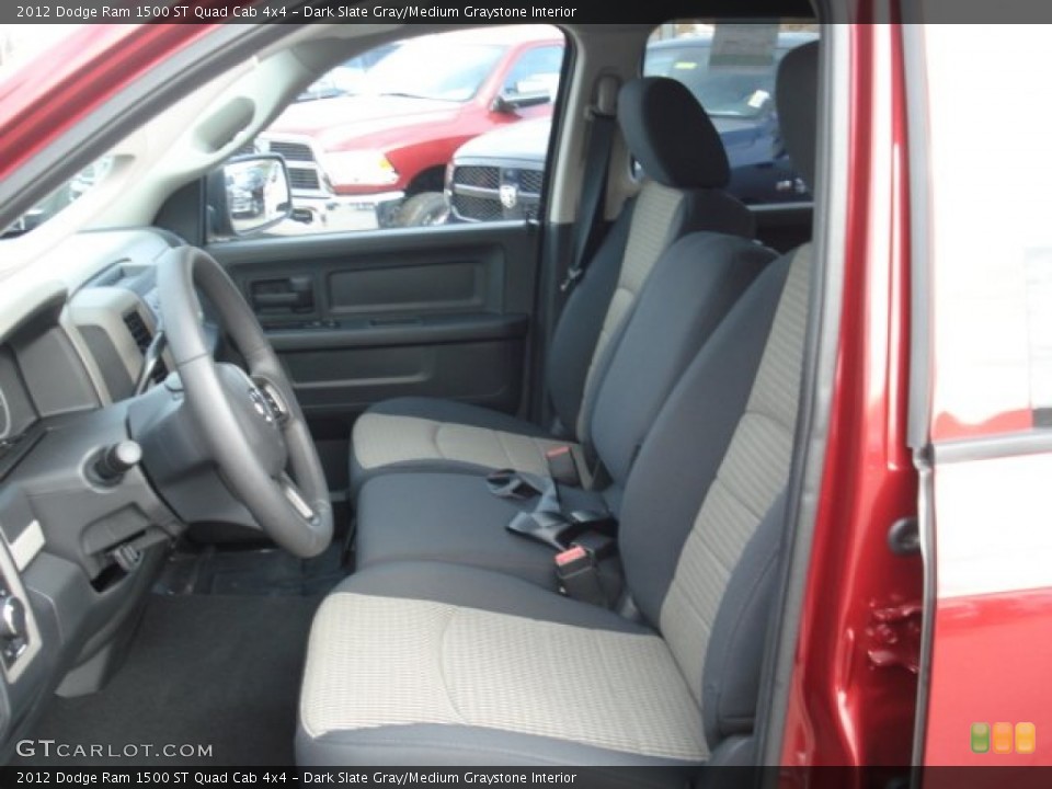 Dark Slate Gray/Medium Graystone Interior Front Seat for the 2012 Dodge Ram 1500 ST Quad Cab 4x4 #73782686