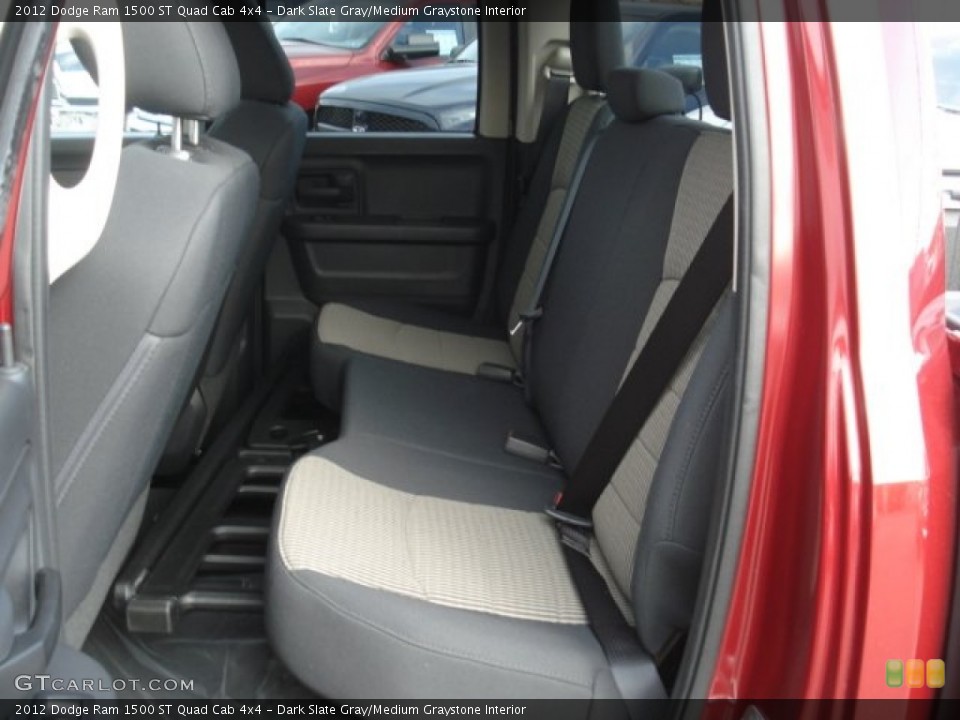 Dark Slate Gray/Medium Graystone Interior Rear Seat for the 2012 Dodge Ram 1500 ST Quad Cab 4x4 #73782716