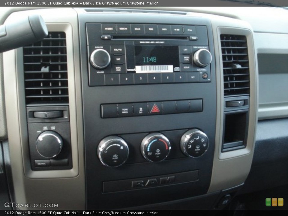 Dark Slate Gray/Medium Graystone Interior Controls for the 2012 Dodge Ram 1500 ST Quad Cab 4x4 #73782757