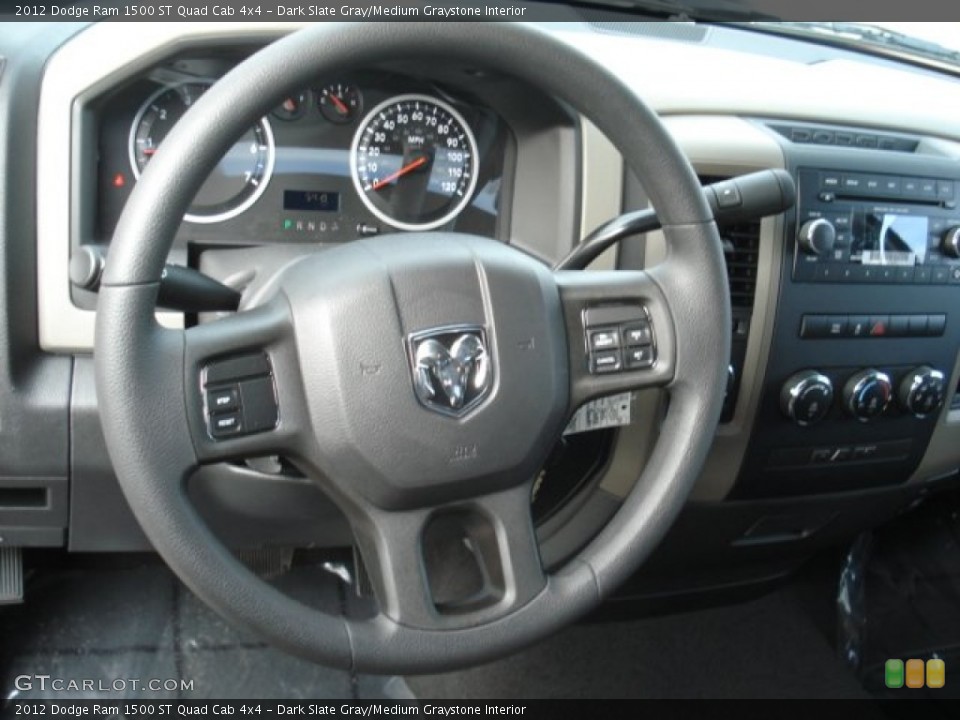 Dark Slate Gray/Medium Graystone Interior Steering Wheel for the 2012 Dodge Ram 1500 ST Quad Cab 4x4 #73782791