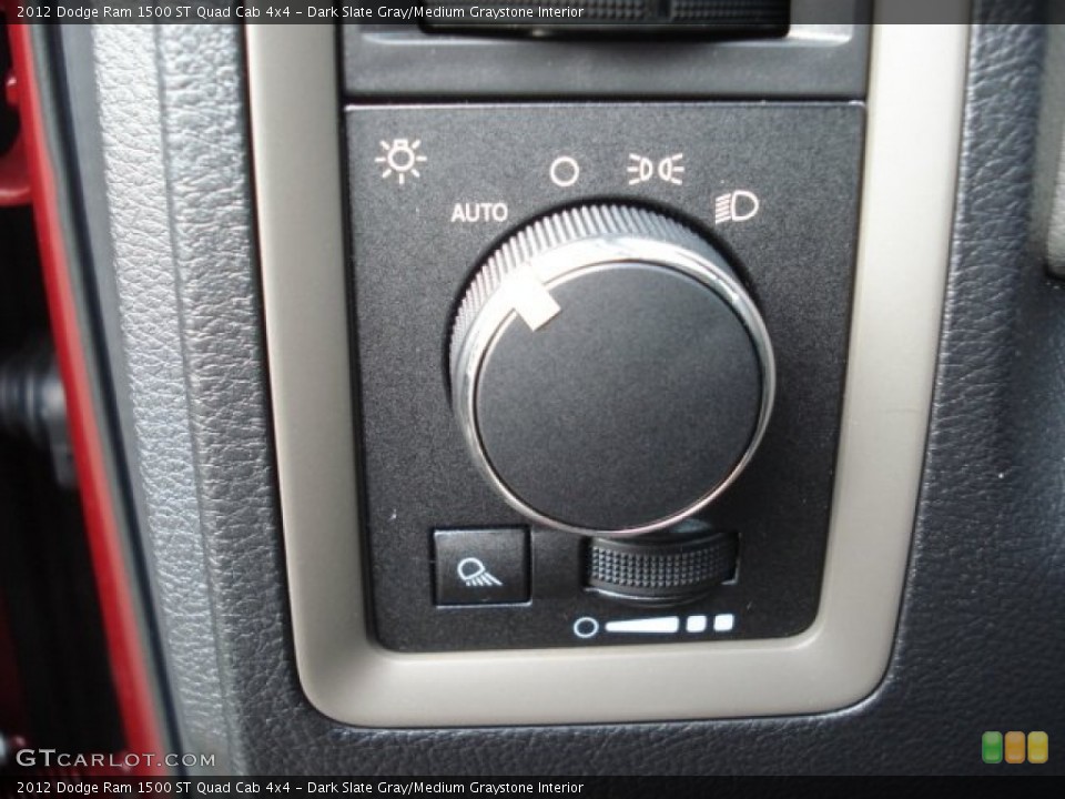 Dark Slate Gray/Medium Graystone Interior Controls for the 2012 Dodge Ram 1500 ST Quad Cab 4x4 #73782812