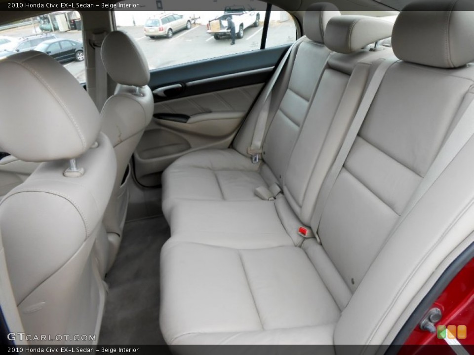 Beige Interior Rear Seat for the 2010 Honda Civic EX-L Sedan #73788167