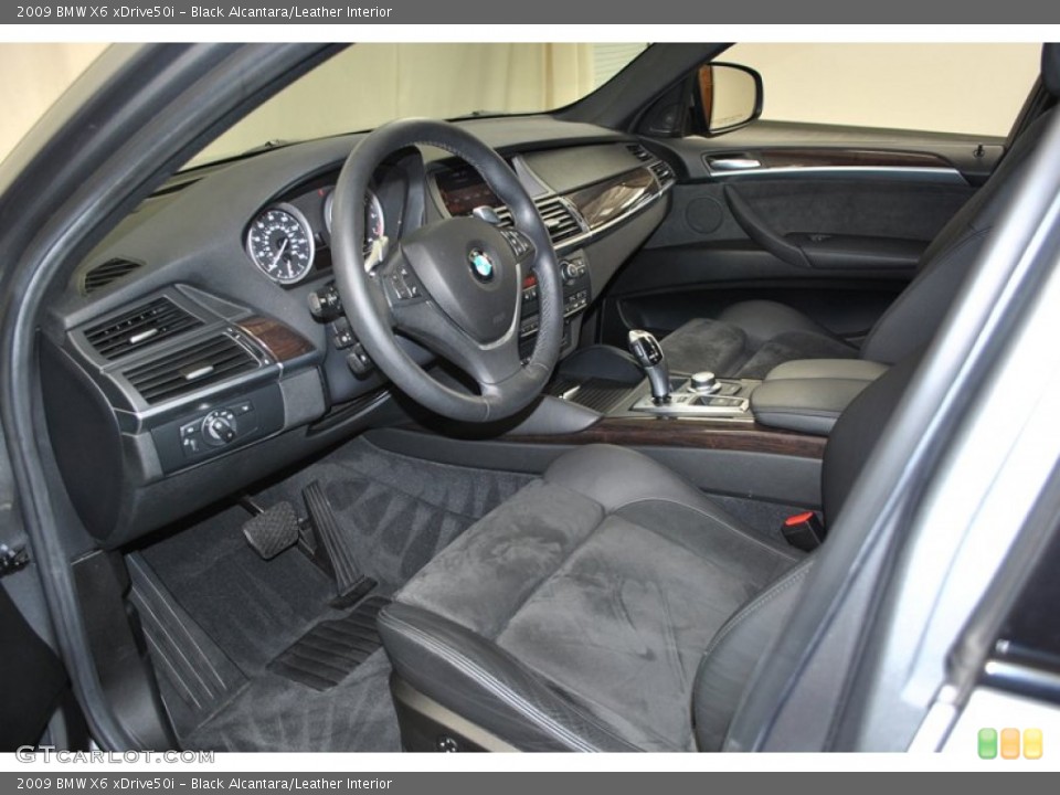 Black Alcantara/Leather 2009 BMW X6 Interiors