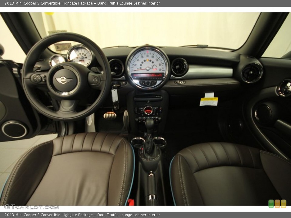 Dark Truffle Lounge Leather Interior Dashboard for the 2013 Mini Cooper S Convertible Highgate Package #73799305
