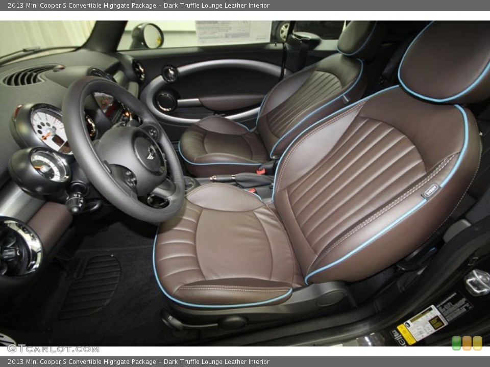 Dark Truffle Lounge Leather Interior Prime Interior for the 2013 Mini Cooper S Convertible Highgate Package #73799405