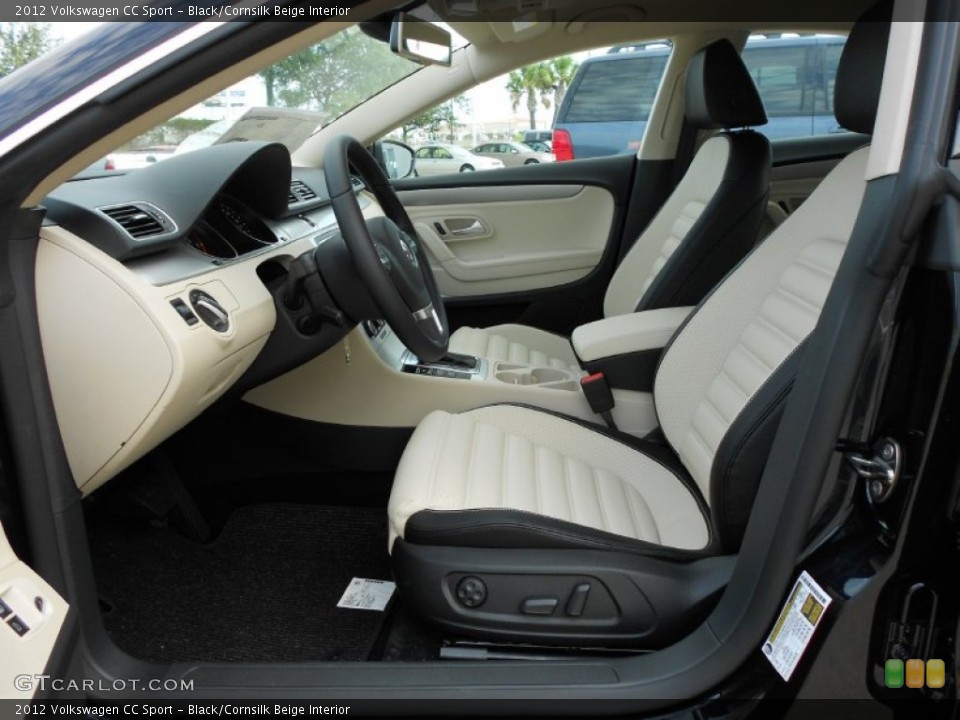 Black/Cornsilk Beige Interior Front Seat for the 2012 Volkswagen CC Sport #73802665