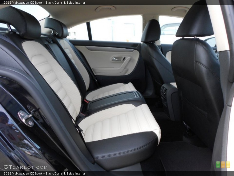 Black/Cornsilk Beige Interior Rear Seat for the 2012 Volkswagen CC Sport #73802703